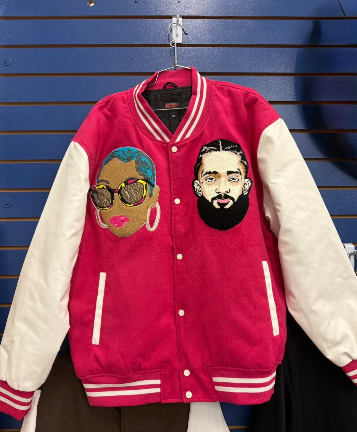 Hot Pink Nipsey Letterman Jacket